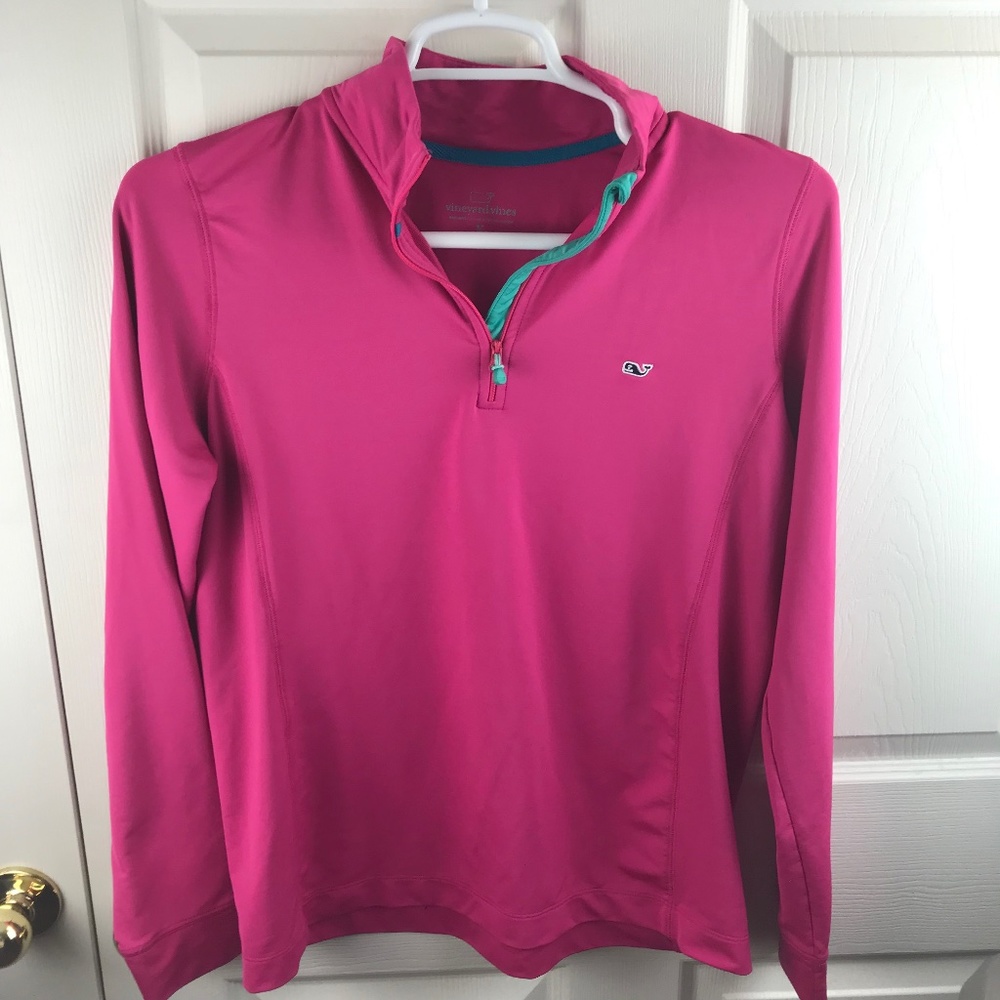 Vineyard Vines 1/4 Zip Golf Performance Top Pink